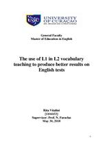The use of L1 in L2 vocabulary teaching to produce better results on English tests